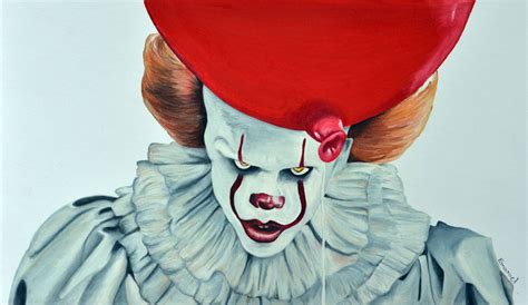 Pennywise face printable in a colorful, artistic design